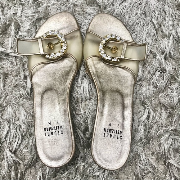 STUART WEITZMAN SWAROVSKI SLIDES🔥 - Picture 2 of 10